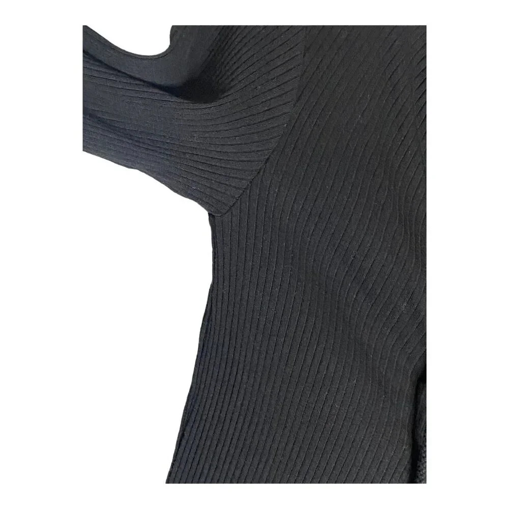 Xirena Black Ribbed Lace-Up Cotton Top-sz XS - Picture 6 of 7